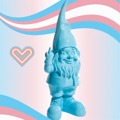 Medium Bright Blue "Naughty Gnome" Figure – Cheeky & Colourful Garden Decor
