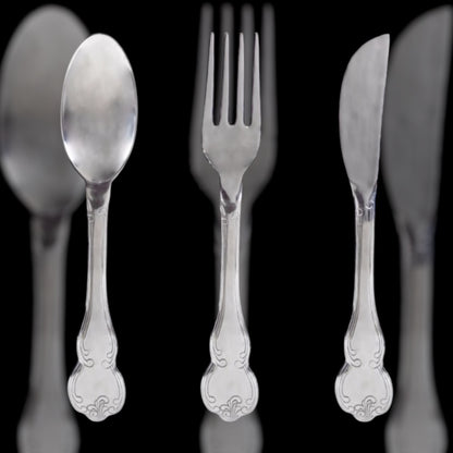 Huge Sliver Knife, Fork, and Spoon Wall Art Set – Elegant Culinary Wall Decor