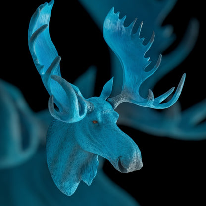 Electric Blue Moose Wall Head – Quirky Resin Wall Décor
