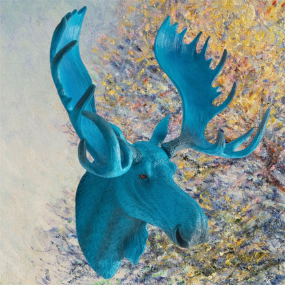Electric Blue Moose Wall Head – Quirky Resin Wall Décor