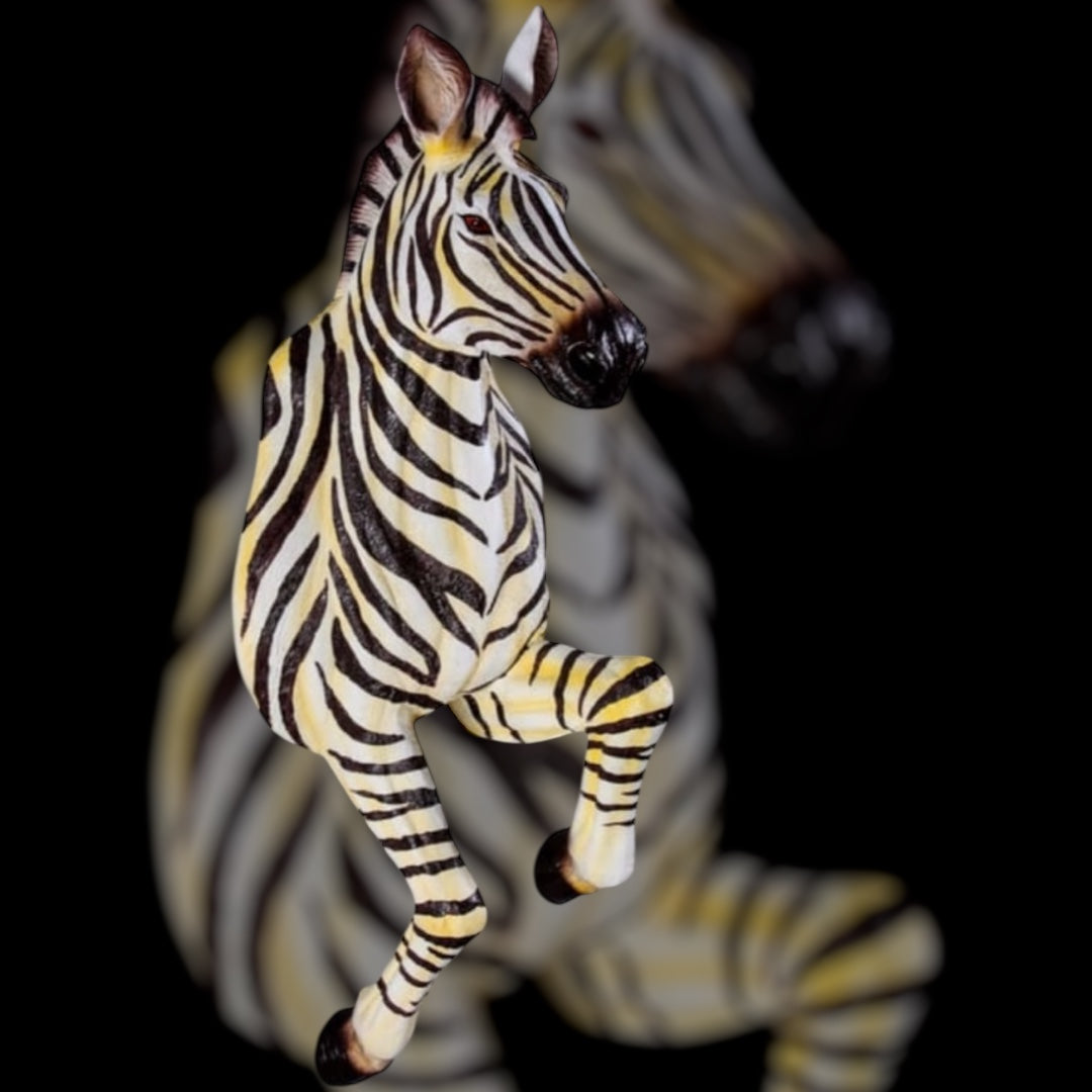 Running Zebra Wall Figure – Large Resin Zebra Sculpture