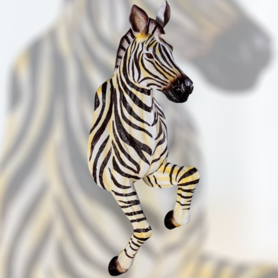 Running Zebra Wall Figure – Large Resin Zebra Sculpture