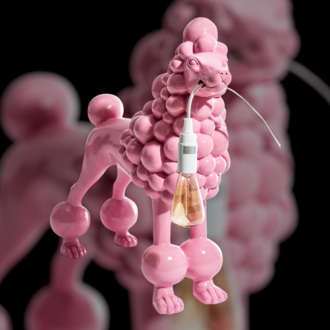 Standing Pink Poodle Lamp - Eye-Catching Resin Lamp
