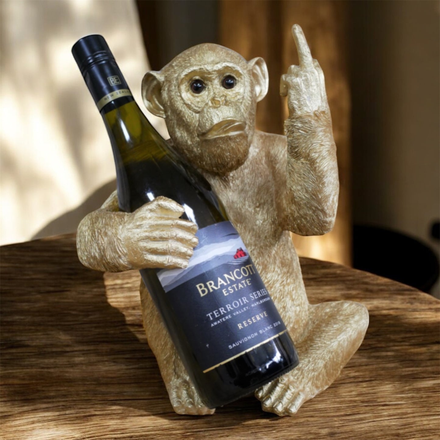 Up Yours Monkey Gold Wine Holder – Quirky & Bold Bottle Display