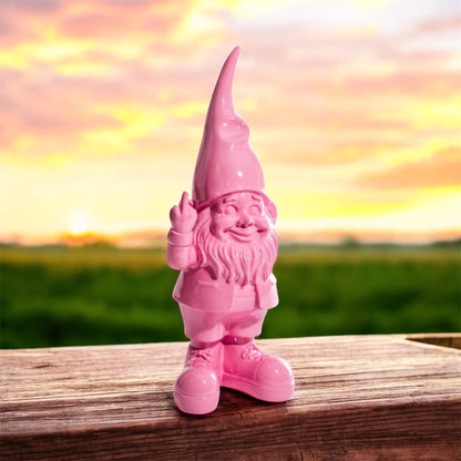 Medium Bright Pink "Naughty Gnome" Figure – Cheeky & Colourful Garden Decor