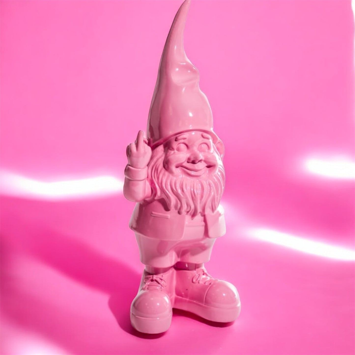 Medium Bright Pink "Naughty Gnome" Figure – Cheeky & Colourful Garden Decor