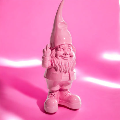 Medium Bright Pink "Naughty Gnome" Figure – Cheeky & Colourful Garden Decor