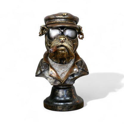 Smoking Dog Bust | Quirky & Sophisticated Canine Sculpture