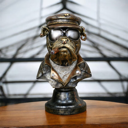 Smoking Dog Bust | Quirky & Sophisticated Canine Sculpture