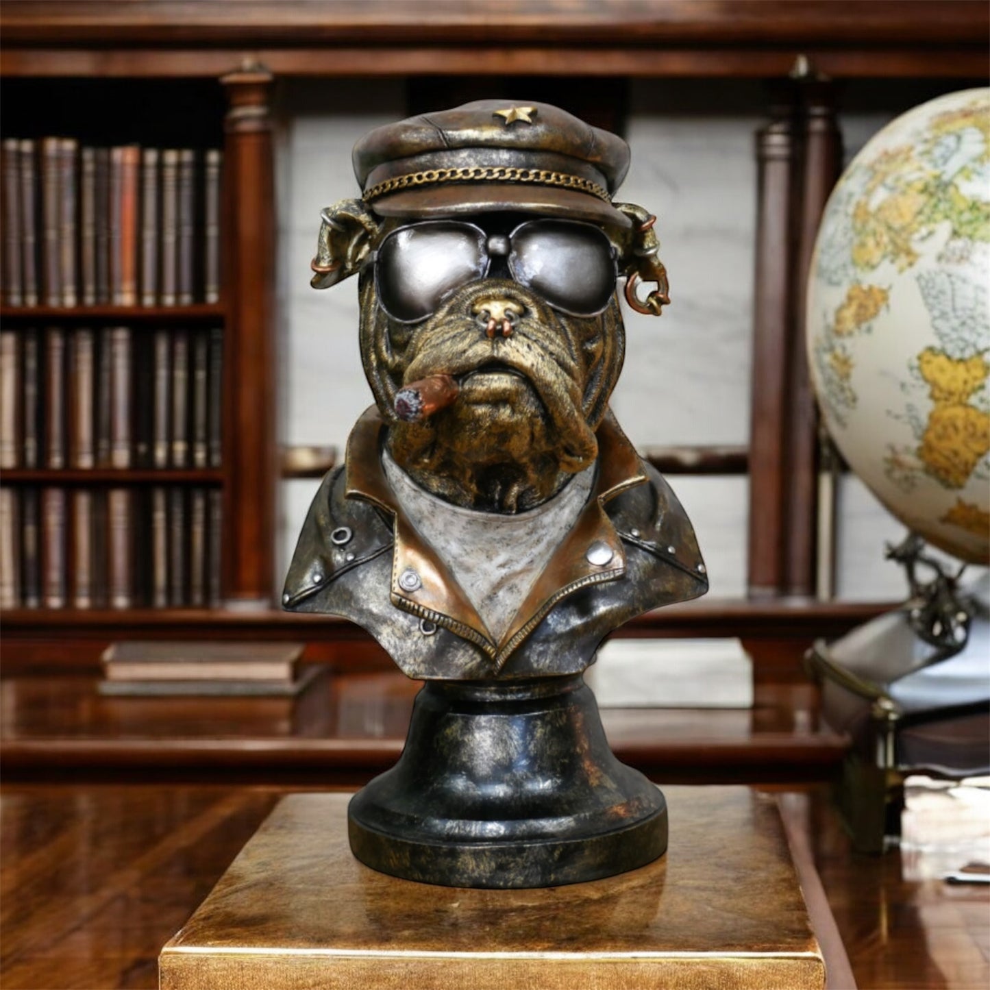 Smoking Dog Bust | Quirky & Sophisticated Canine Sculpture