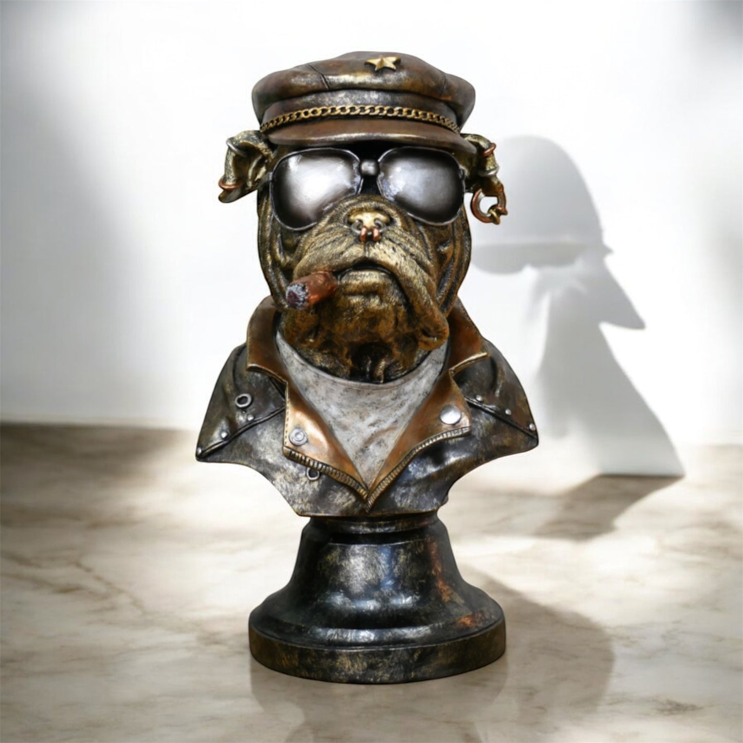 Smoking Dog Bust | Quirky & Sophisticated Canine Sculpture