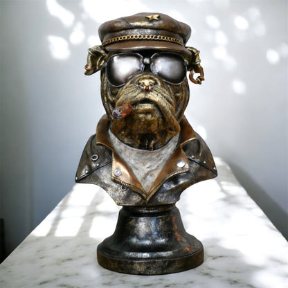 Smoking Dog Bust | Quirky & Sophisticated Canine Sculpture