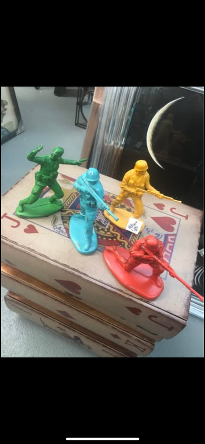 Set of 4 Classic Toy Soldier Coloured Figures | Bold Nostalgic Decor