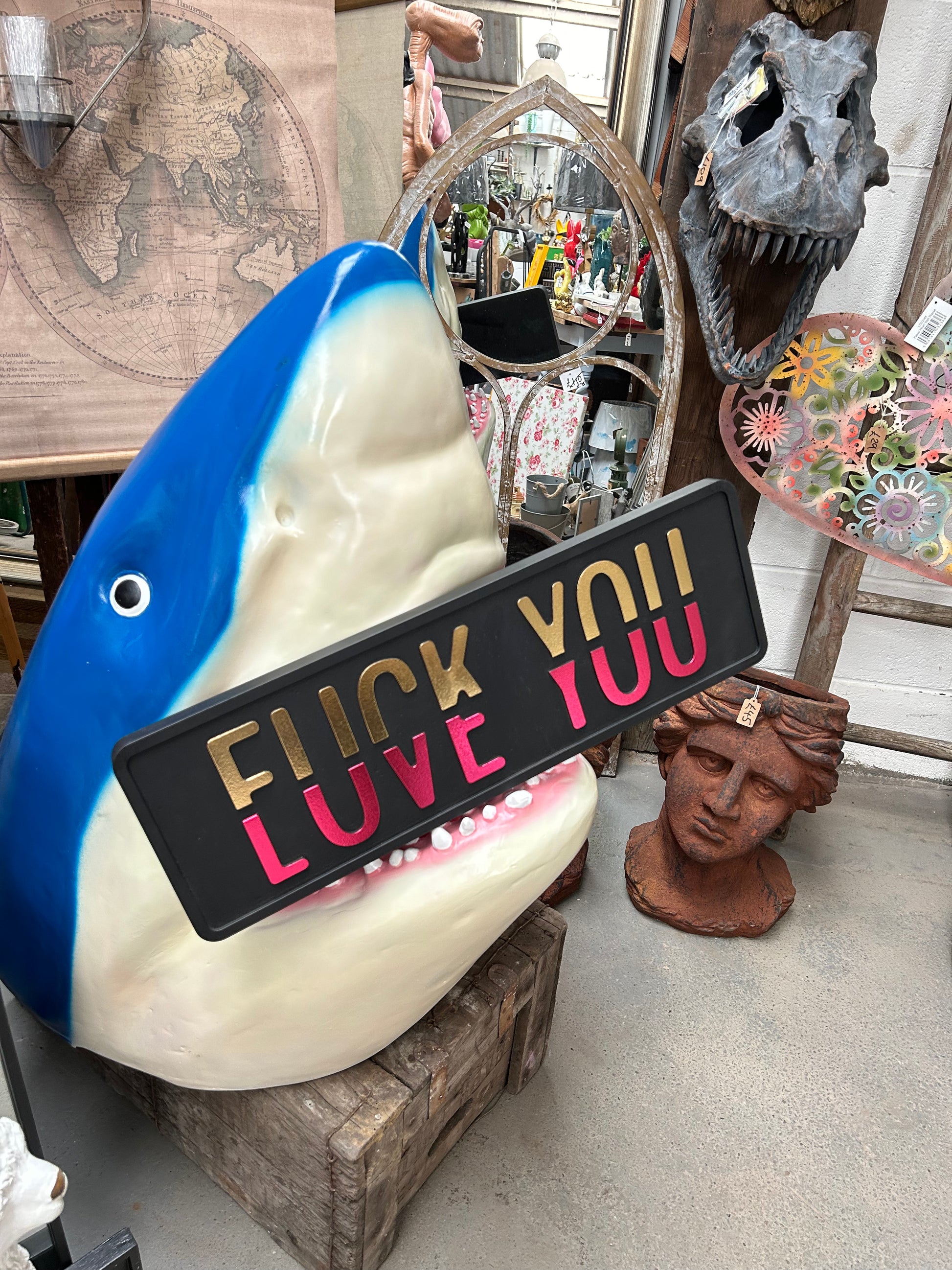 “F*ck You VS Love You” Wall Sign - Bold Black, Gold, and Pink | Sign of the times Stoke