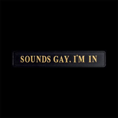 Sounds Gay, I'm In" Sign - Black and Gold MDF Wall Art