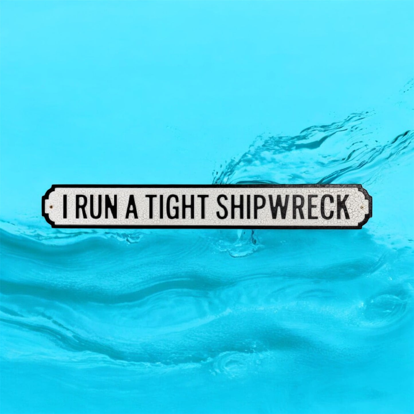 Antiqued Wooden "Shipwreck" Sign – Rustic Nautical Wall Decor