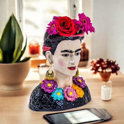 Ceramic Mexicana Bust Vase | Bold & Colorful Statement Décor