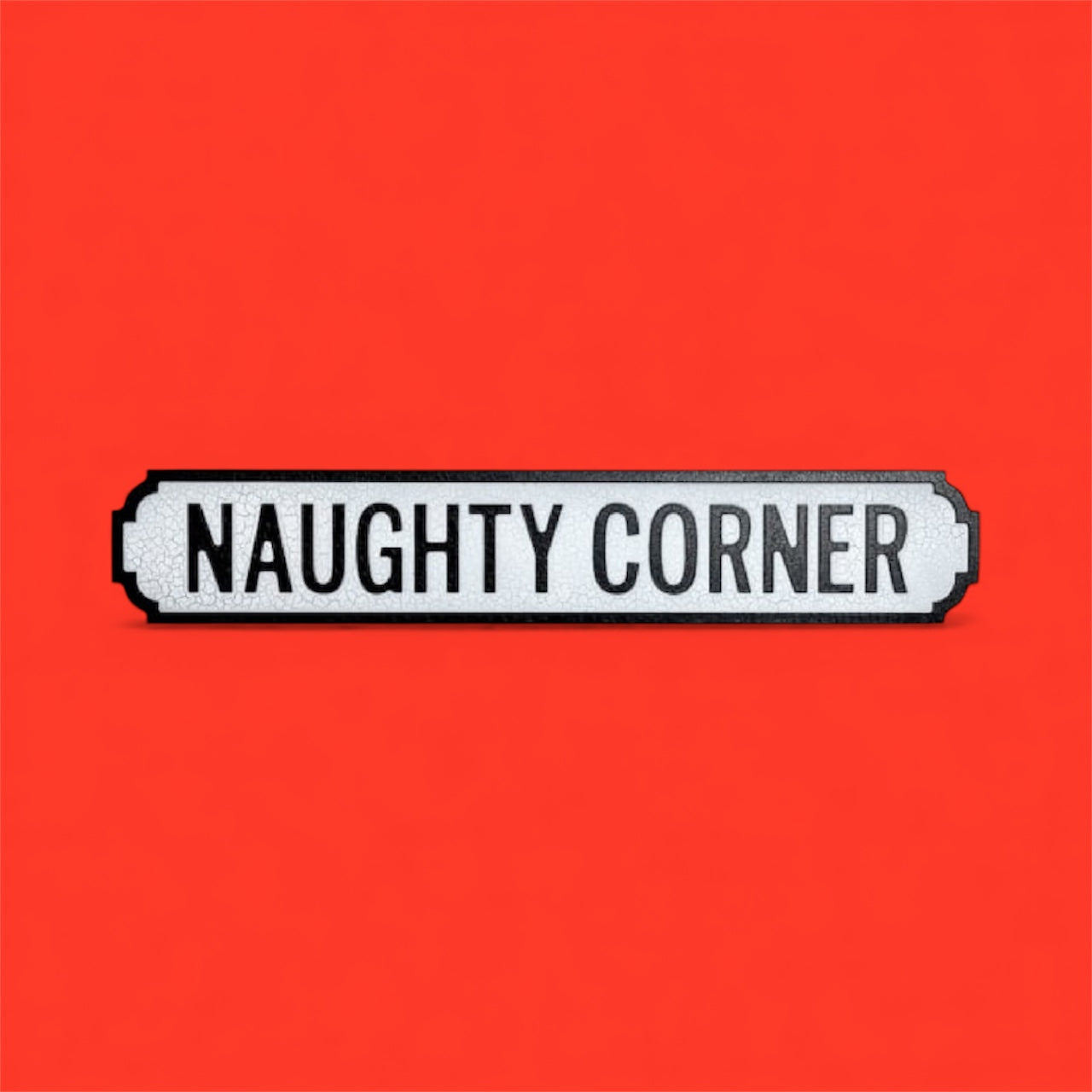 Antiqued Wooden "Naughty Corner" Road Sign – Humorous Vintage Wall Decor