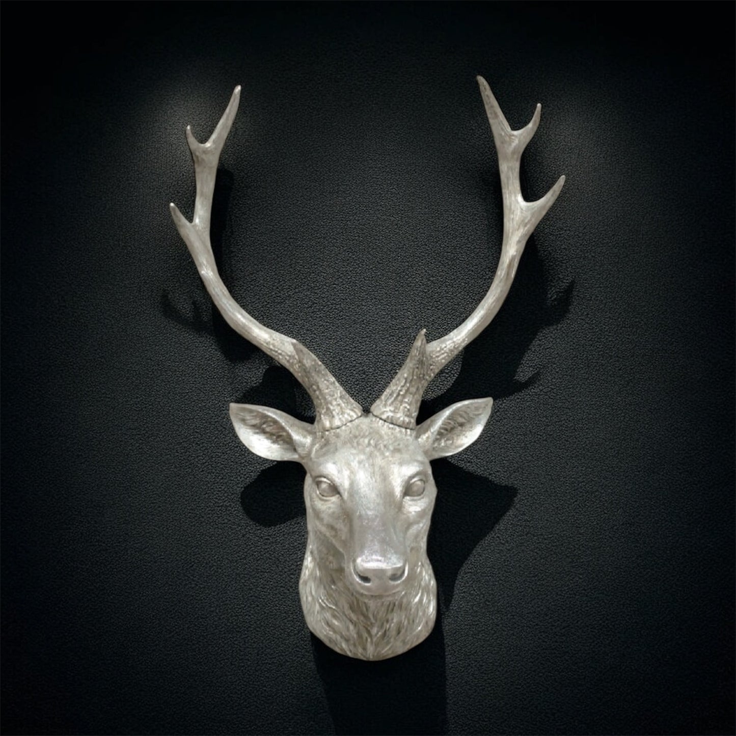 Silver Stag Head – Elegant Animal Wall Mount Decor