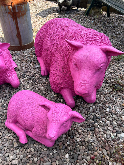 Pink Sheep Garden Sculpture – Glamorous Resin Outdoor Decor | Sign of the times Stoke