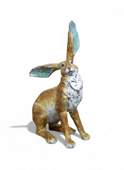 Sitting Hare Sculpture – Delightful Resin Hare Ornament