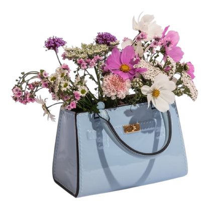 Light Blue Ceramic Handbag Vase – Chic Modern Decorative Vase
