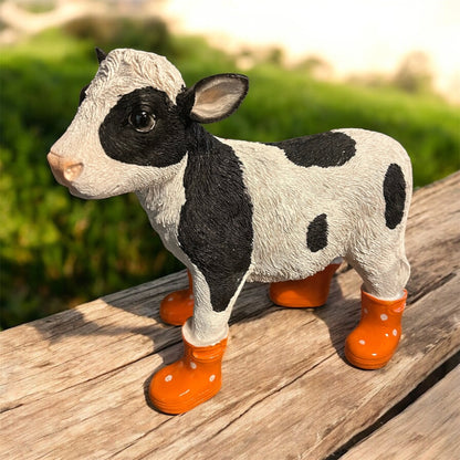 Calf in Wellies – Adorable Farmyard Decorative Figurine
