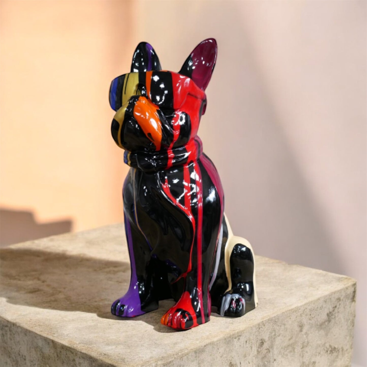 Multi-Colour Dog with Sunglasses – Funky Decorative Dog Sculpture