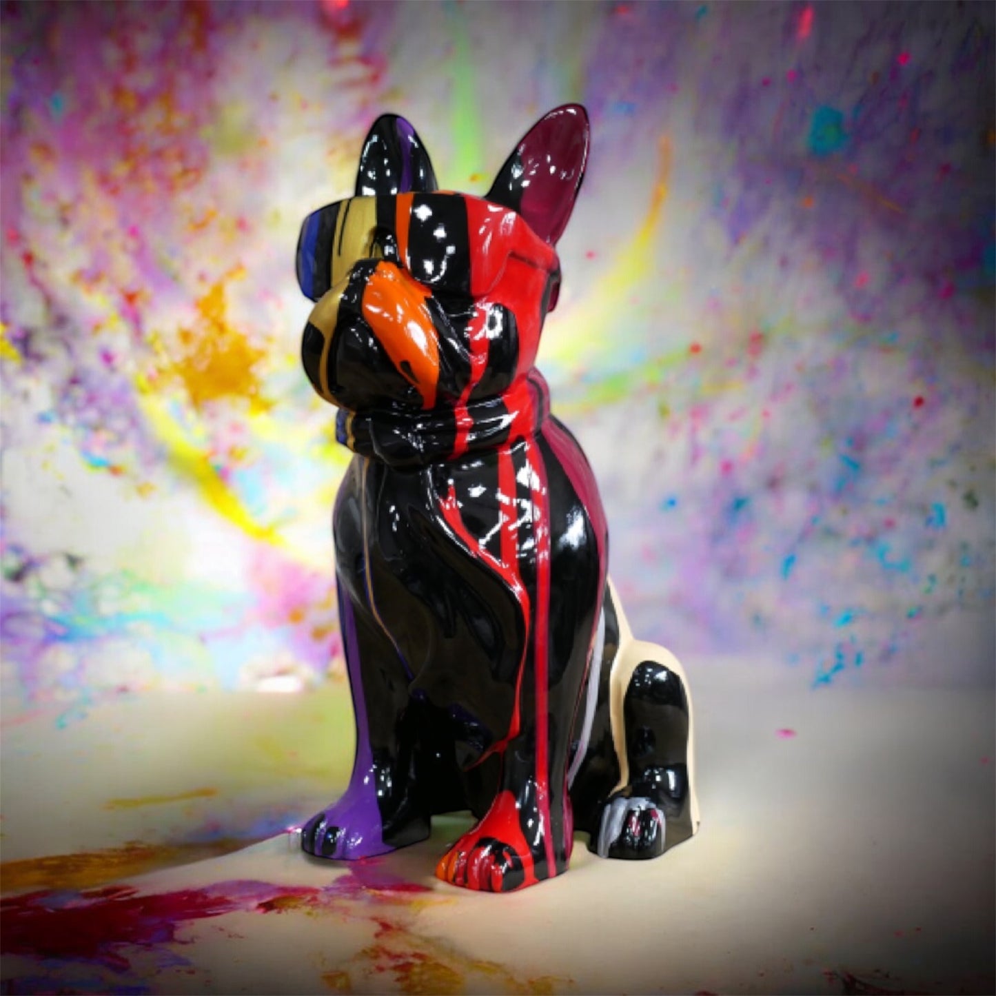 Multi-Colour Dog with Sunglasses – Funky Decorative Dog Sculpture