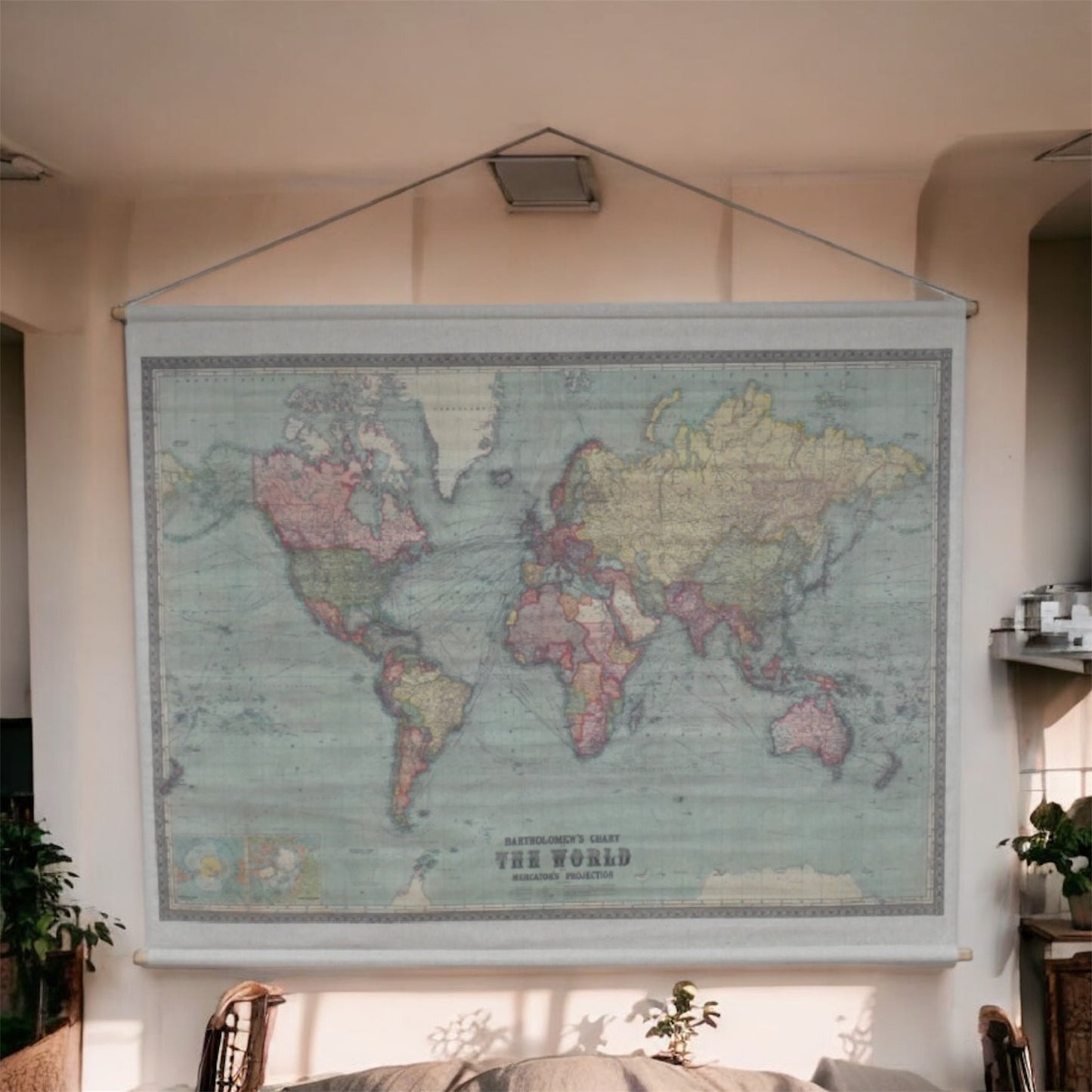 Large World Map Canvas Wall Art – Statement Global Map Print