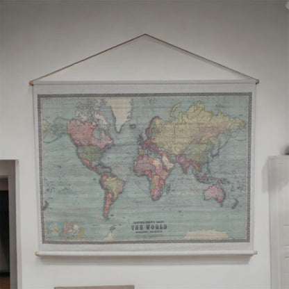 Large World Map Canvas Wall Art – Statement Global Map Print