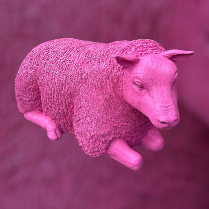 Pink Sheep Garden Sculpture – Glamorous Resin Outdoor Decor | Sign of the times Stoke