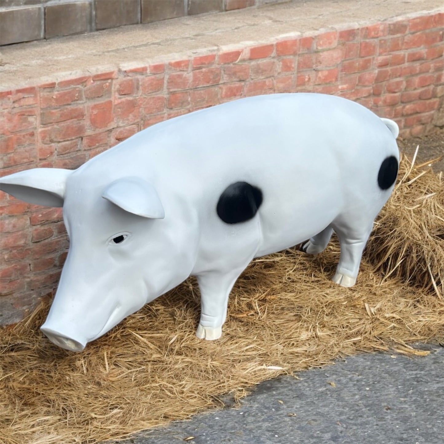 Pig Garden Sculpture - Unique Resin Pig Statue for Indoor/Outdoor Decor