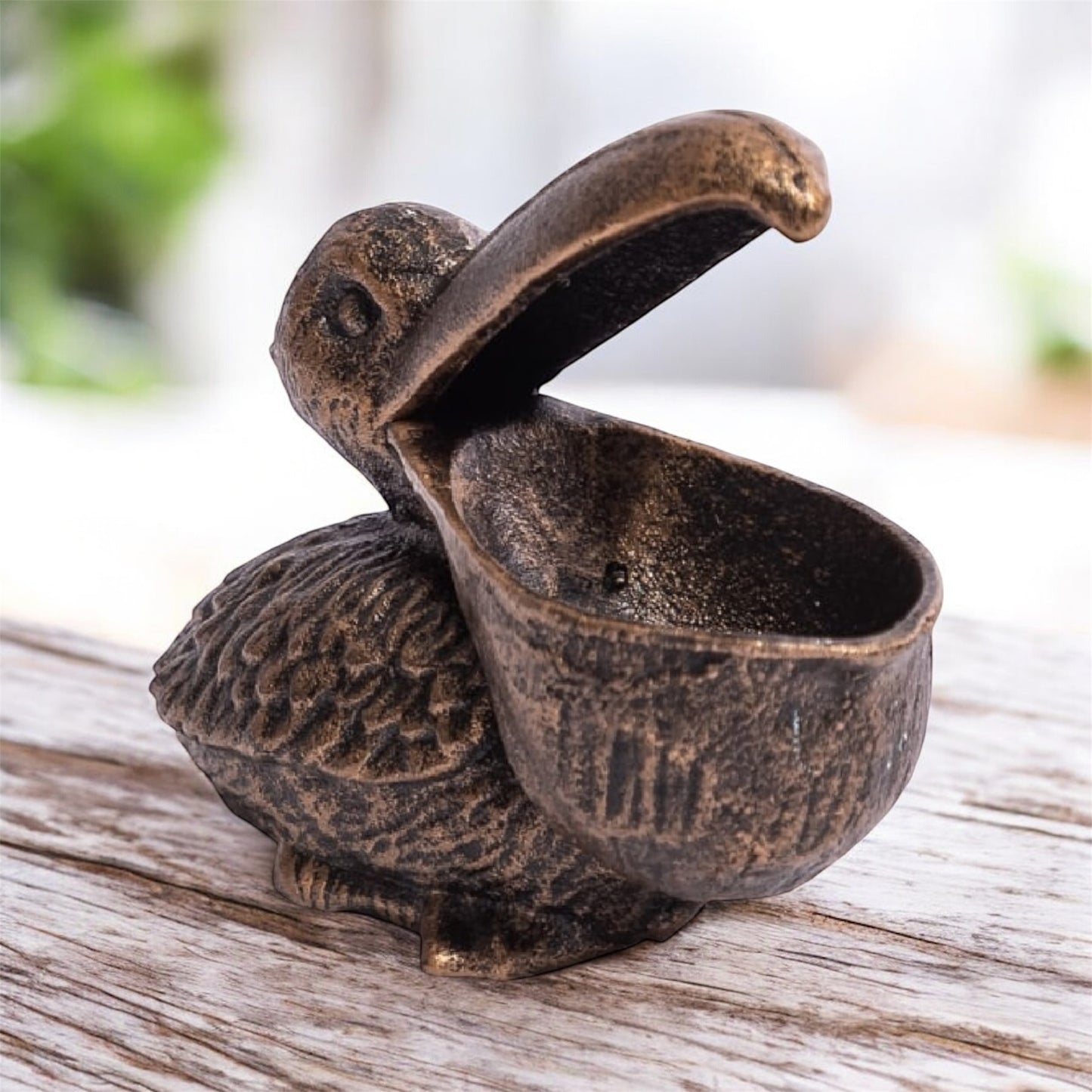 Cast Iron Pelican Trinket & Coin Bowl – Decorative Storage Dish