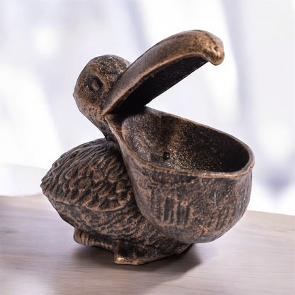 Cast Iron Pelican Trinket & Coin Bowl – Decorative Storage Dish