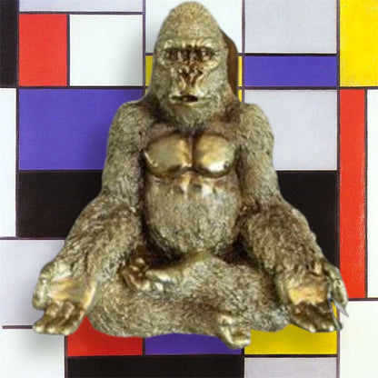 Yoga Gorilla - Gold Glittery Resin Ornament | Sign of the times Stoke