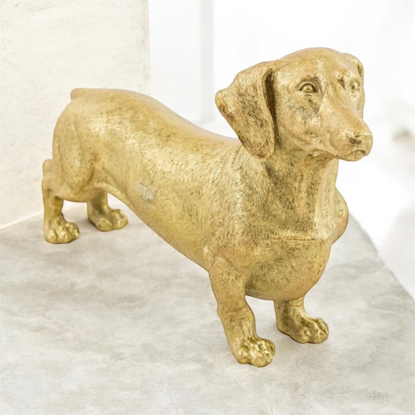 Gold Dachshund Figure – Stylish Dog Ornament