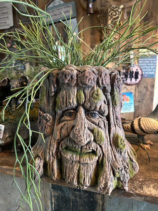 Tree Stump Planter - Charming Resin Planter