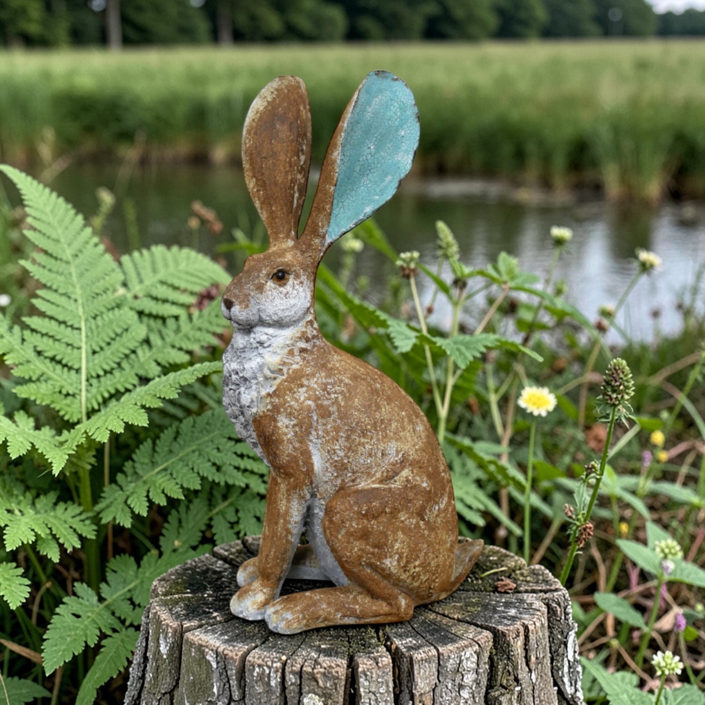 Delightful Hare Ornament – Elegant Resin Animal Sculpture