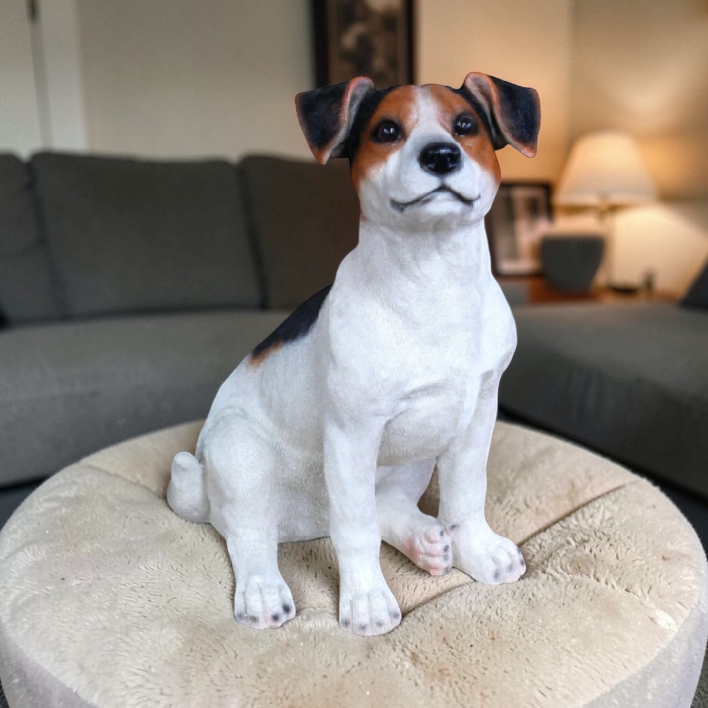 Sitting Jack Russell Terrier Ornament - Lifelike Resin Sculpture
