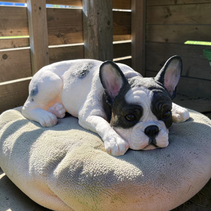 Laying Frenchie Dog Ornament - Adorable Resin Figurine