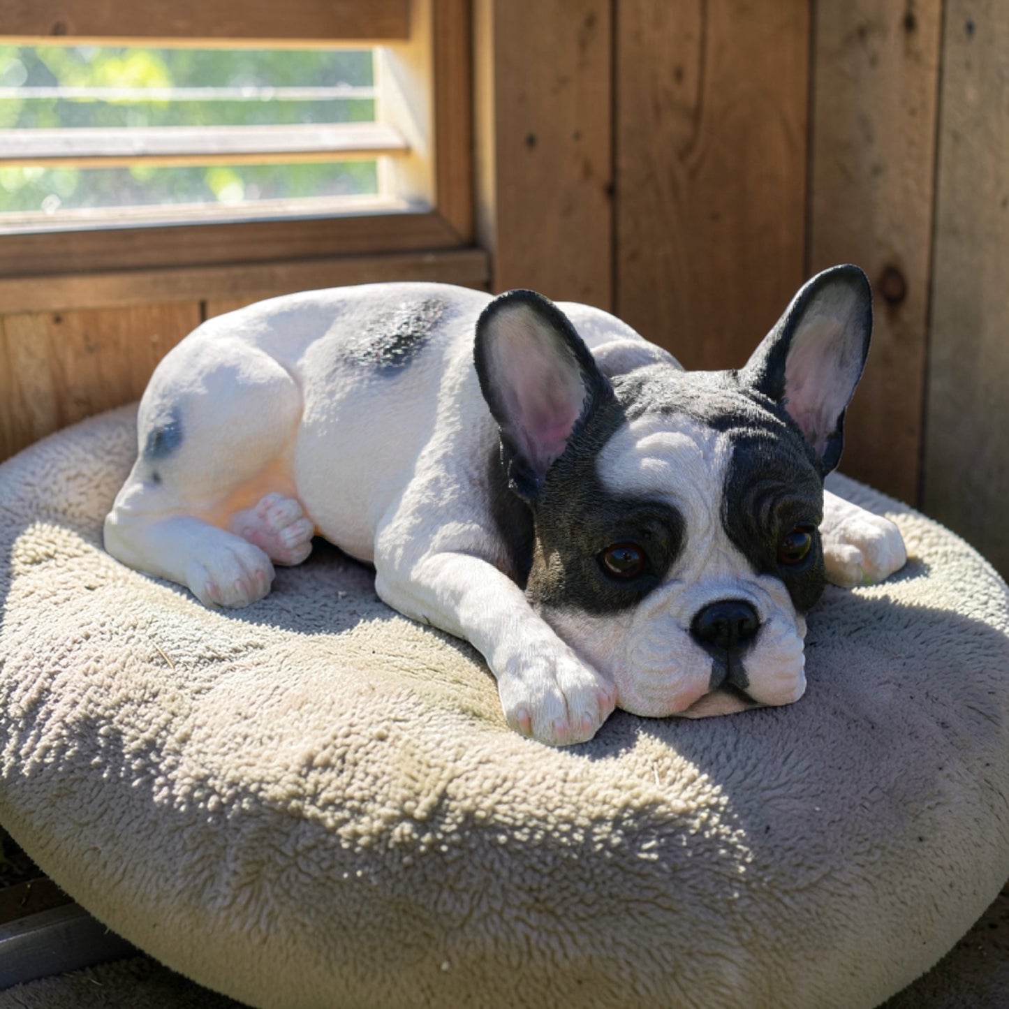 Laying Frenchie Dog Ornament - Adorable Resin Figurine