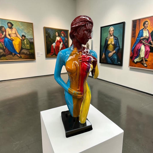 Colourful Sculpture of Lady – Vibrant Modern Decorative Figure