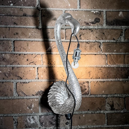 Silver Flamingo Head Wall Lamp - Elegant and Unique Wall Decor | Sign of the times Stoke