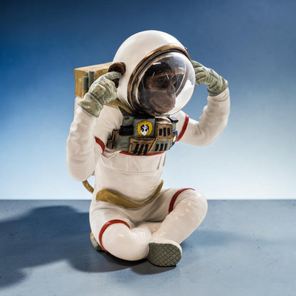 Monkey Astronaut "Hear No Evil" - Quirky Resin Figurine