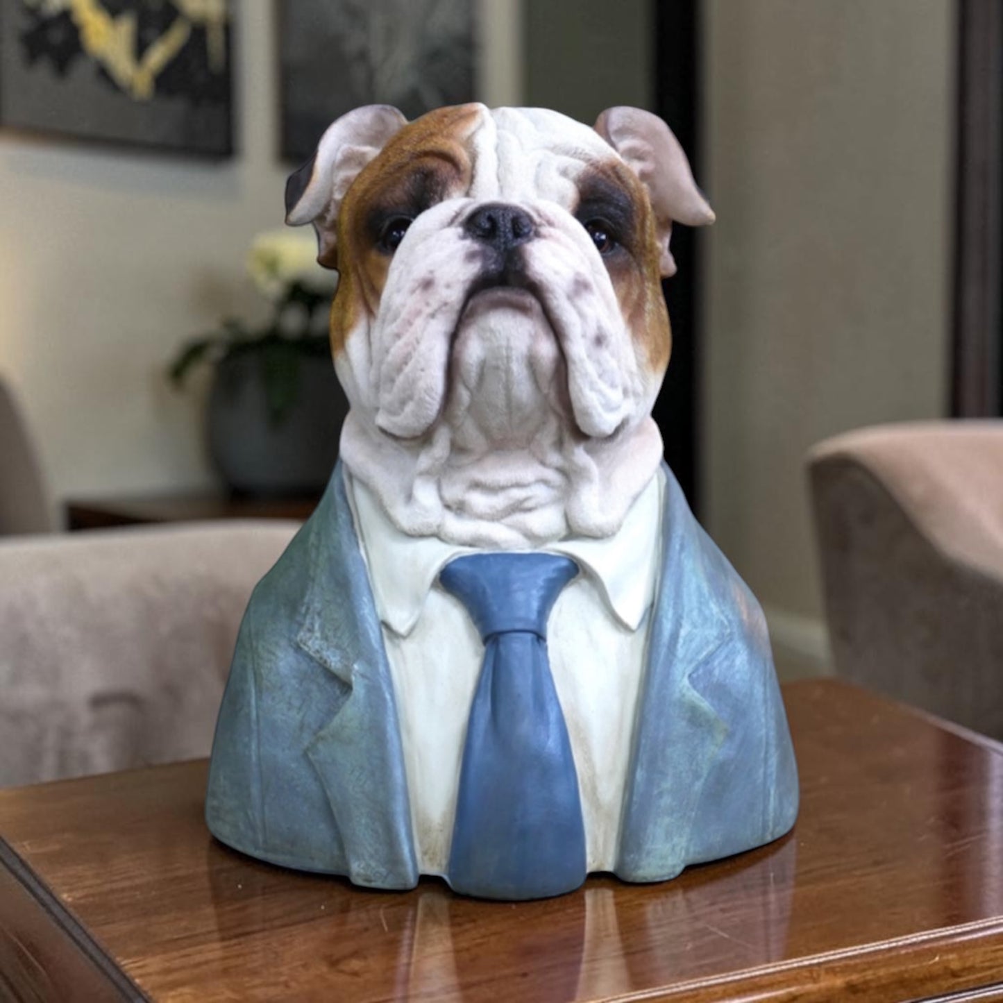 Large Bulldog Bust – Bold & Distinguished Dog Sculpture