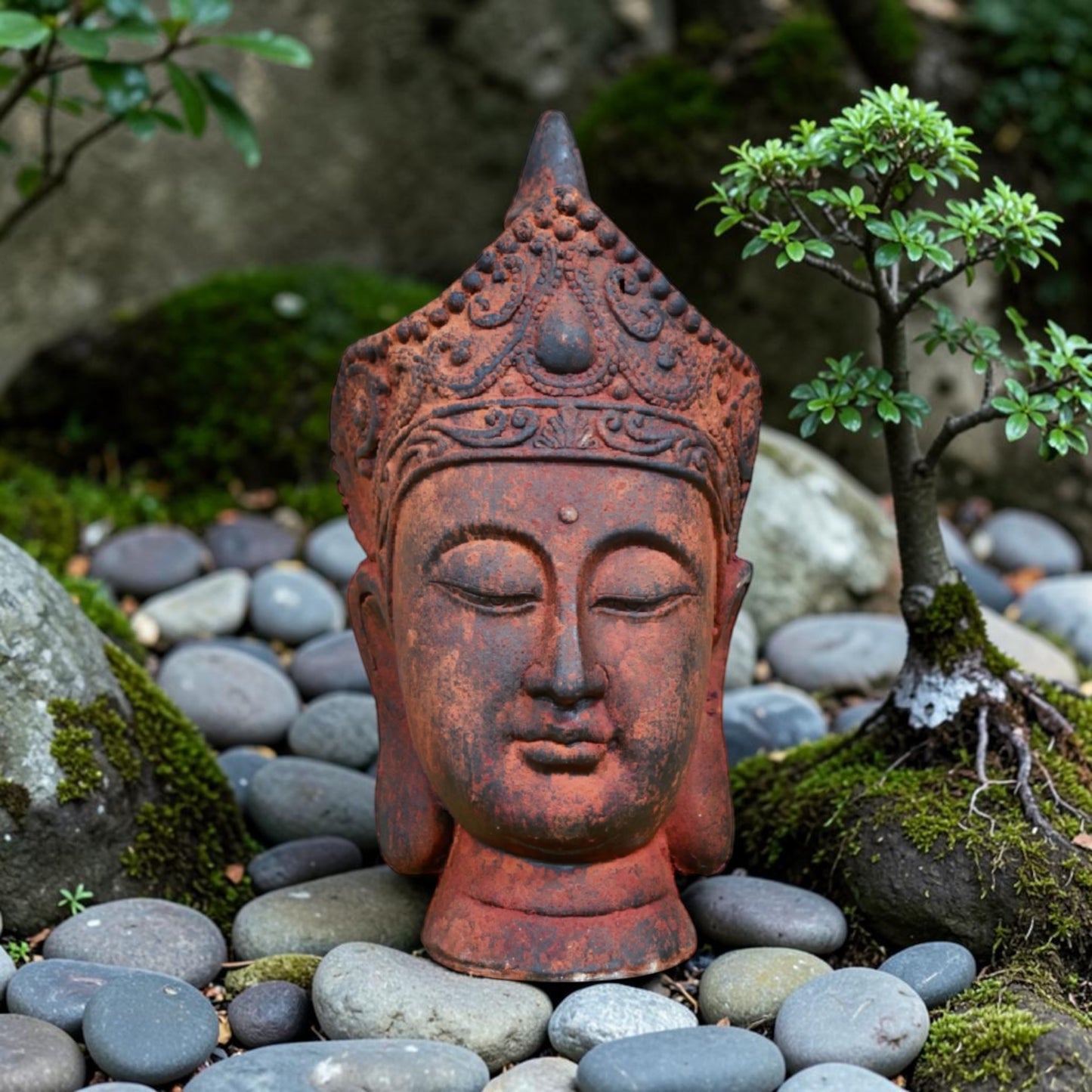 Buddha Head Sculpture – Zen Inspired Decorative Ornament