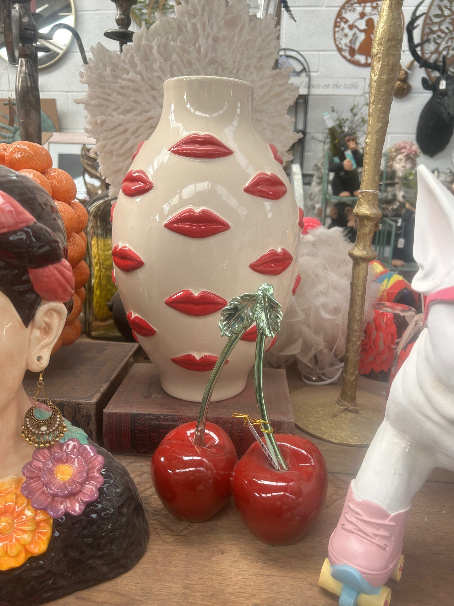 Decorative Cherry Sculpture – Bold Fruit-Inspired Ornament