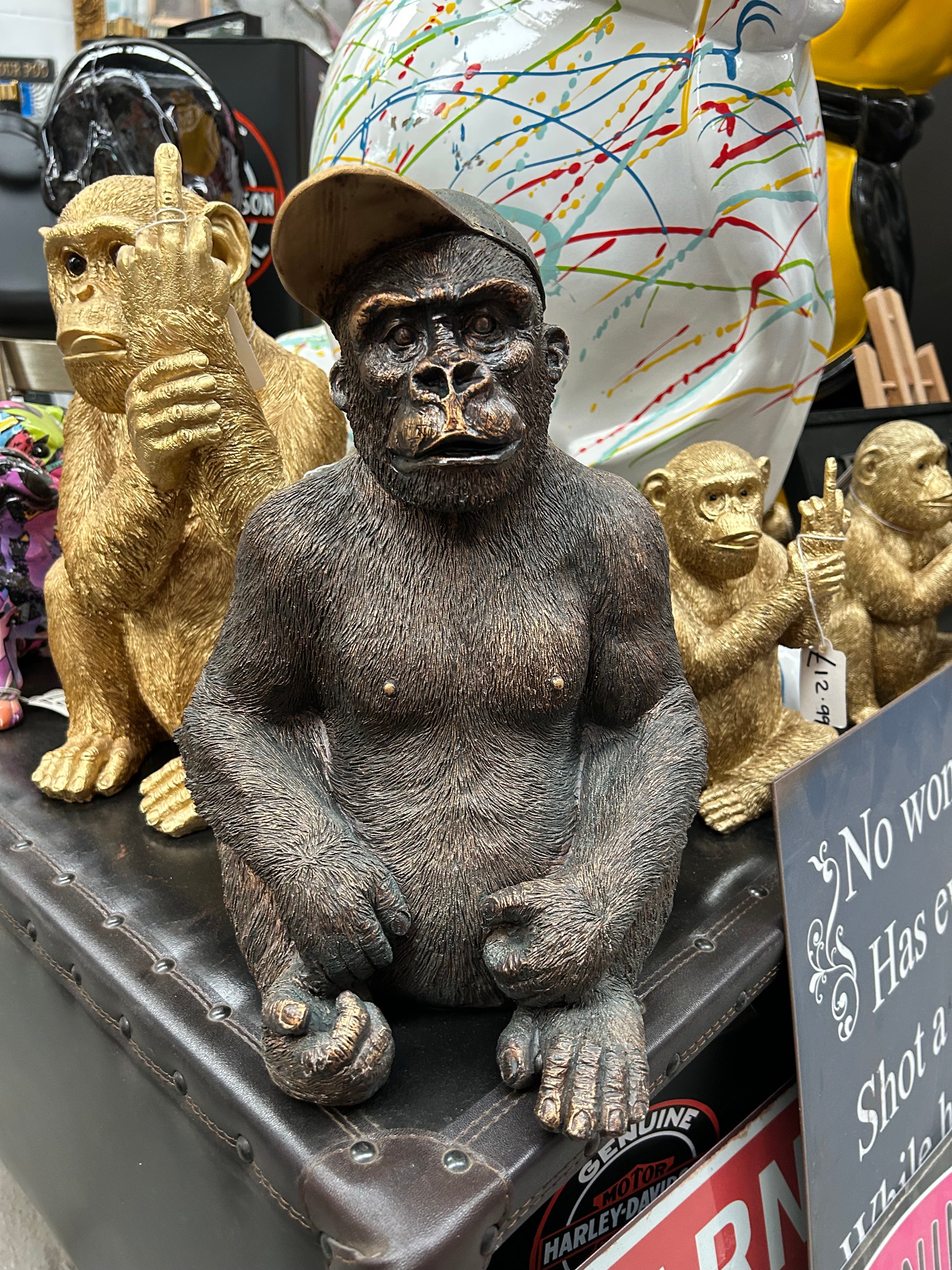 Gavin the Gorilla Junior – Charming Resin Gorilla Sculpture | Sign of the times Stoke