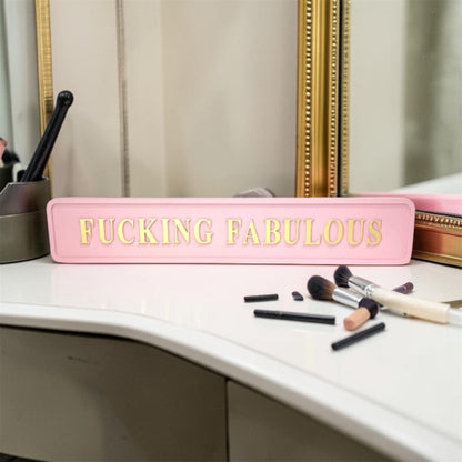 “F**king Fabulous” Wall Sign – Pink & Gold Statement Décor